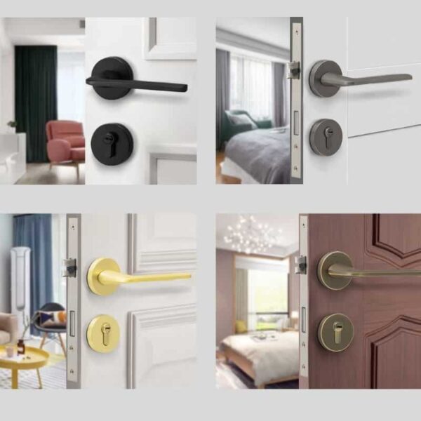 Khoá cửa phòng tay gạt hiện đại bằng đồng thau cao cấp chống trộm an toàn