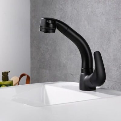 Vòi lavabo hợp kim đồng kiểu Đức màu đen – giải pháp tối ưu cho phòng tắm tiện nghi