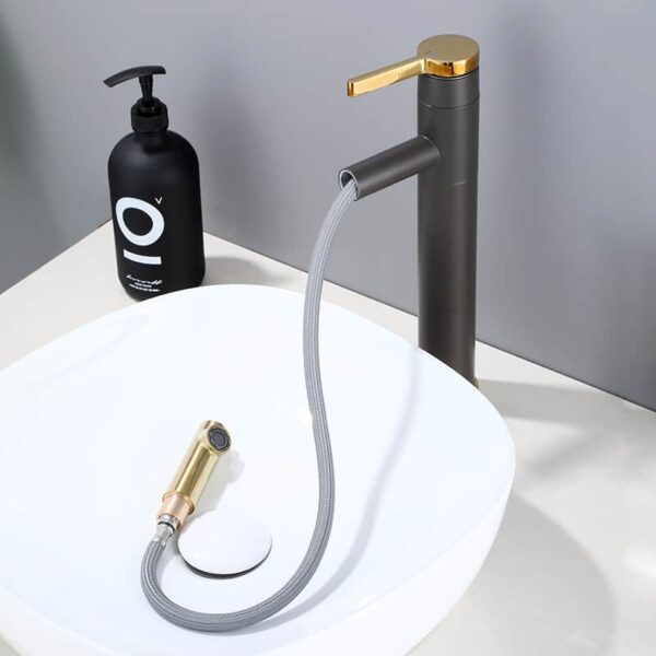 Vòi lavabo inox dây rút hiện đại – giải pháp tối ưu cho phòng tắm tiện nghi
