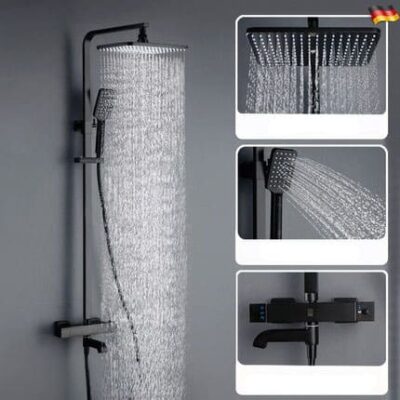 Vòi sen đôi bằng đồng German Durad màu đen – được hoàn thiện từ vật liệu cao cấp