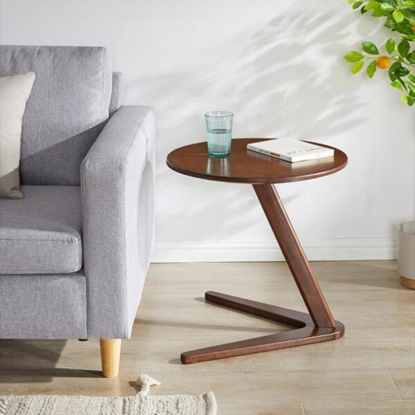 Bàn cà phê gỗ tròn decor chân đế V độc đáo – tôn vinh vẻ đẹp tự nhiên và thủ công