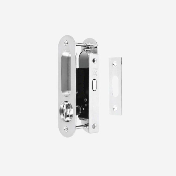 Bộ cửa toilet khóa và tay nắm hình oval HAFELE 499.65.108 cao cấp chống trộm