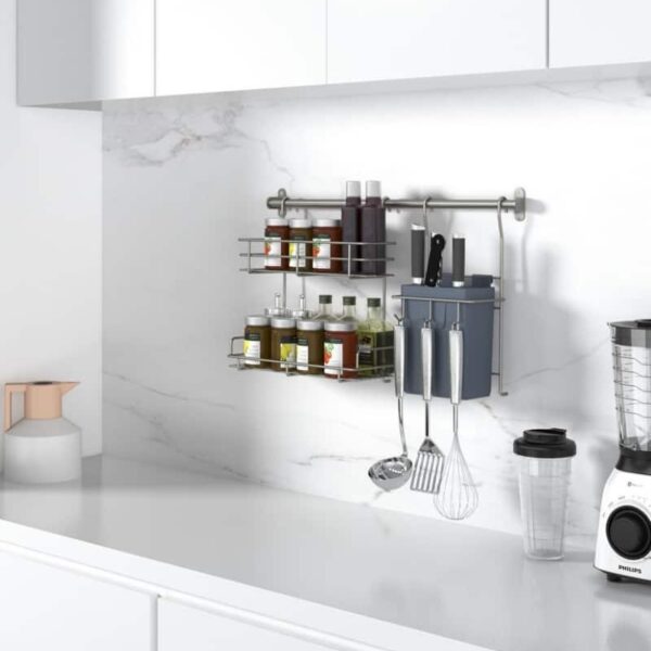 Giá treo dụng cụ bếp champagne Taura tiện ích tủ bếp với thiết kế hiện đại, thẩm mỹ