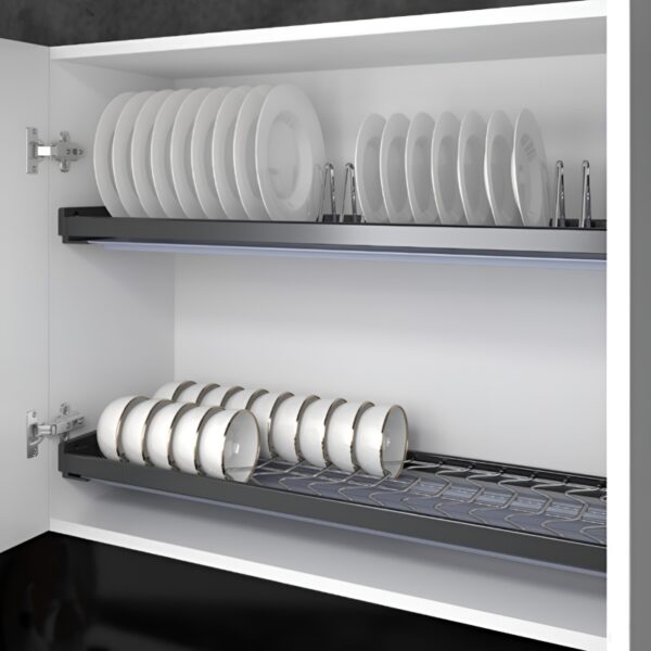 Giá bát đĩa 2 tầng cố định tủ bếp trên Taura tiện ích tủ bếp với thiết kế hiện đại, thẩm mỹ