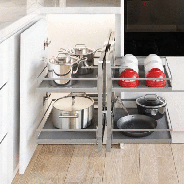 Kệ góc cho tủ bếp chữ L Olla 900mm Kosmo 595.50.804 tiện ích tủ bếp với thiết kế hiện đại, thẩm mỹ