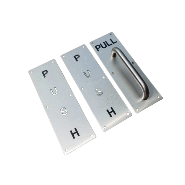 Tay nắm cửa bằng thép không gỉ Commercial Bảng đẩy Cảnh báo Nhắc nhở Cảnh báo Tay nắm kéo