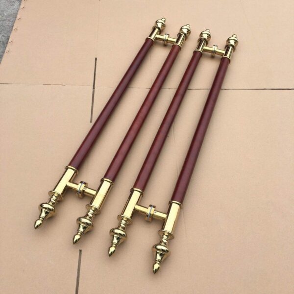 Custom Luxury Brass Crystal Gold Cửa khách sạn bằng nhôm điêu khắc tay nắm đẩy kéo