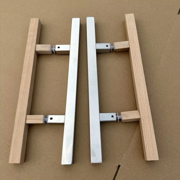Custom Hot Bán Giá Thấp Sus304 Gỗ Sồi Không Có Dầu Satin Gỗ Tự Nhiên Hình Chữ H Tay Nắm Cửa