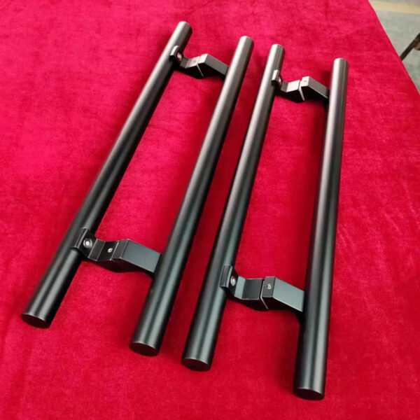 Tay nắm cửa bằng kính màu đen mờ hình chữ H bằng thép không gỉ hiện đại 201