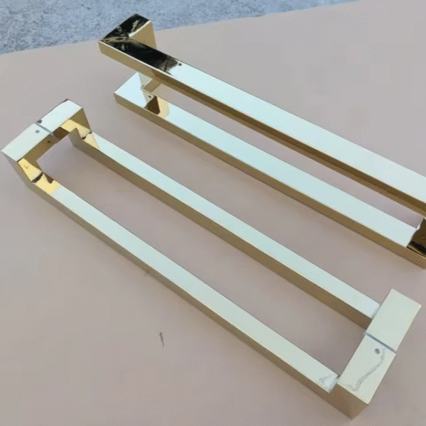 Custom Luxury Square Design Stainless Steel Back to Back Glass Door Pull Handle Modern Style