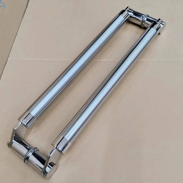 Tay nắm cửa bằng kính satin hình vuông thiết kế hiện đại