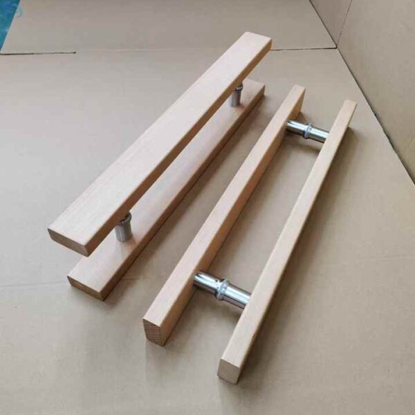 Custom Thép không gỉ Bền Gỗ Seaside Có sẵn Tay nắm cửa kính