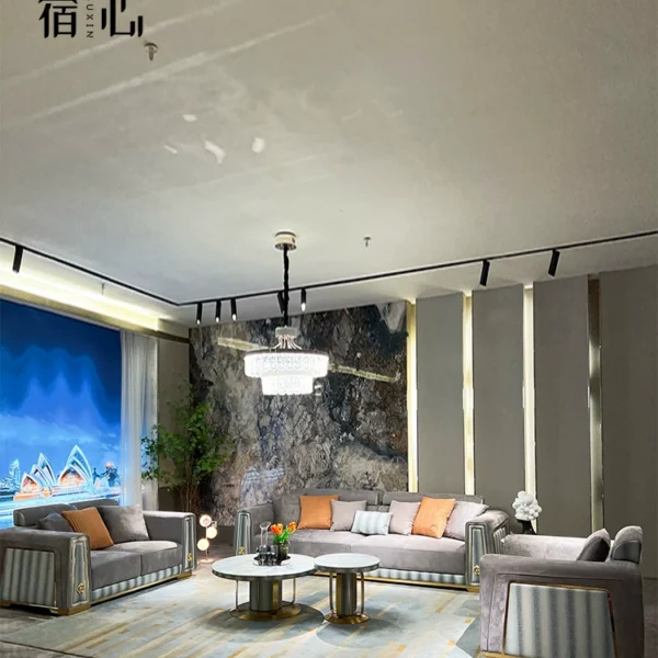 Ghế sofa Ý hậu hiện đại sang trọng nhẹ 123 kết hợp biệt thự sang trọng căn hộ lớn biệt thự cao cấp phòng khách bằng da