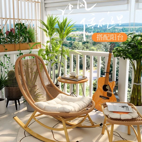 Ghế bập bênh mây thư giãn ban công phòng khách sân vườn ghế sofa lười tại nhà ghế dài người lớn