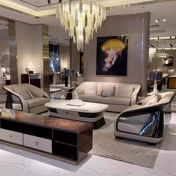 Ghế sofa sang trọng ánh sáng Ý cao cấp Bentley Bugatti ghế sofa sơn biệt thự sang trọng toàn nhà nhà máy tùy chỉnh