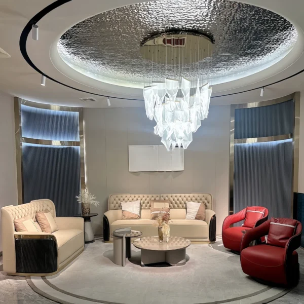 Ghế sofa da lưng cao khóa phòng khách biệt thự cao cấp lớp đầu tiên bằng da bò Ý sang trọng nhẹ đồ nội thất Bentley