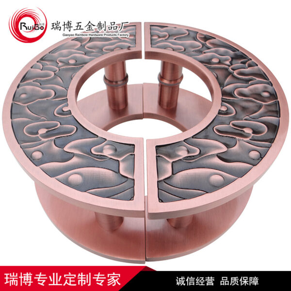 Tay nắm cửa bán nguyệt nhôm khắc tinh xảo kiểu Trung Quốc cho cửa kính cổ và cửa hàng cao cấp