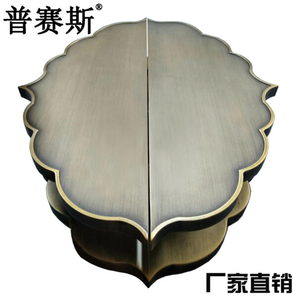 Tay nắm cửa hình bán nguyệt đồng cổ Trung Quốc mới chạm khắc thủ công tinh xảo cho cửa kính và cửa gỗ