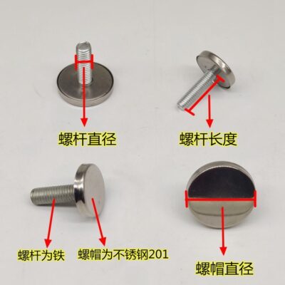 Nhà máy thép không gỉ gương móng trang trí móng phòng tắm tay nắm cửa kính cố định nắp vặn có vít quảng cáo móng phù hợp