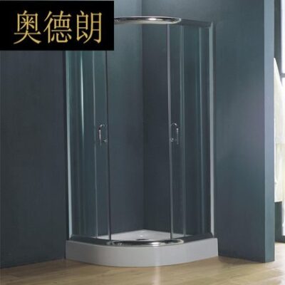 Phòng tắm kính cường lực hình cánh quạt khung nhôm vách ngăn phòng tắm đơn giản tích hợp