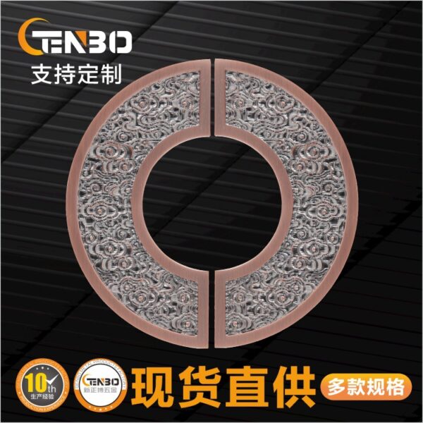 Tay nắm cửa hình bán nguyệt tấm nhôm chạm khắc cổ điển sang trọng cho cửa gỗ biệt thự và khách sạn