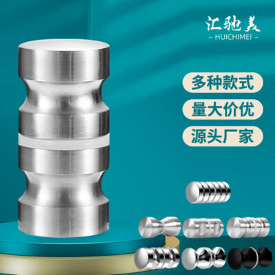 Nguồn Nhà Máy Cửa Kính Phòng Tắm Chắc Chắn Không Gian Tròn Tay Cầm Nhôm Phụ Kiện Phòng Tắm Cửa Trượt Tay Cầm Hai Mặt