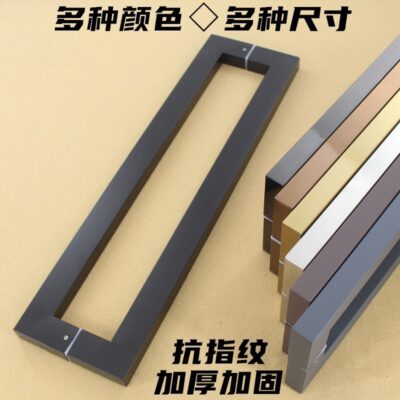 Tay nắm cửa kính bằng thép không gỉ dày cà phê màu xám phụ đen cửa gỗ hoa hồng vàng ống vuông đen titan vàng tay nắm cửa